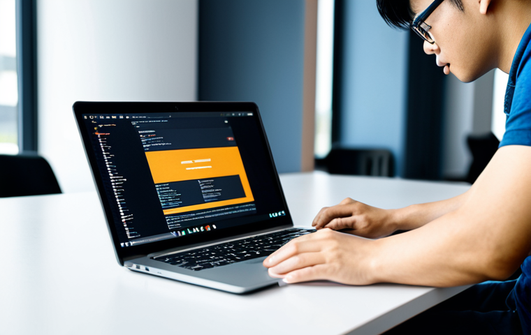 **
A Vietnamese website developer, fully clothed in appropriate attire, working on optimizing website code on a laptop in a bright, modern co-working space, focusing on JAMstack architecture for speed and SEO. Code snippets visible on the screen, professional setting, safe for work, appropriate content, perfect anatomy, natural proportions, high-quality digital illustration, professional.
**
