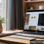 Home 21 JAMstack 아키텍처의 유저 스토리와 활용 사례 - A modern Vietnamese small business owner managing an online store on a laptop, surrounded by digital...